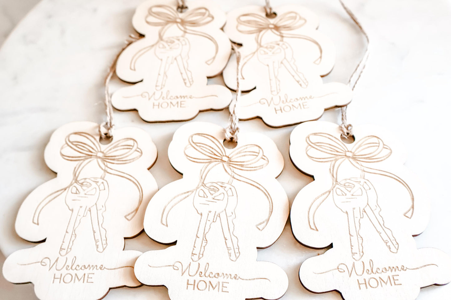 Custom Wooden Welcome Home Tag Realtor Closing Gift, New Home Basket Accent, Housewarming Favor