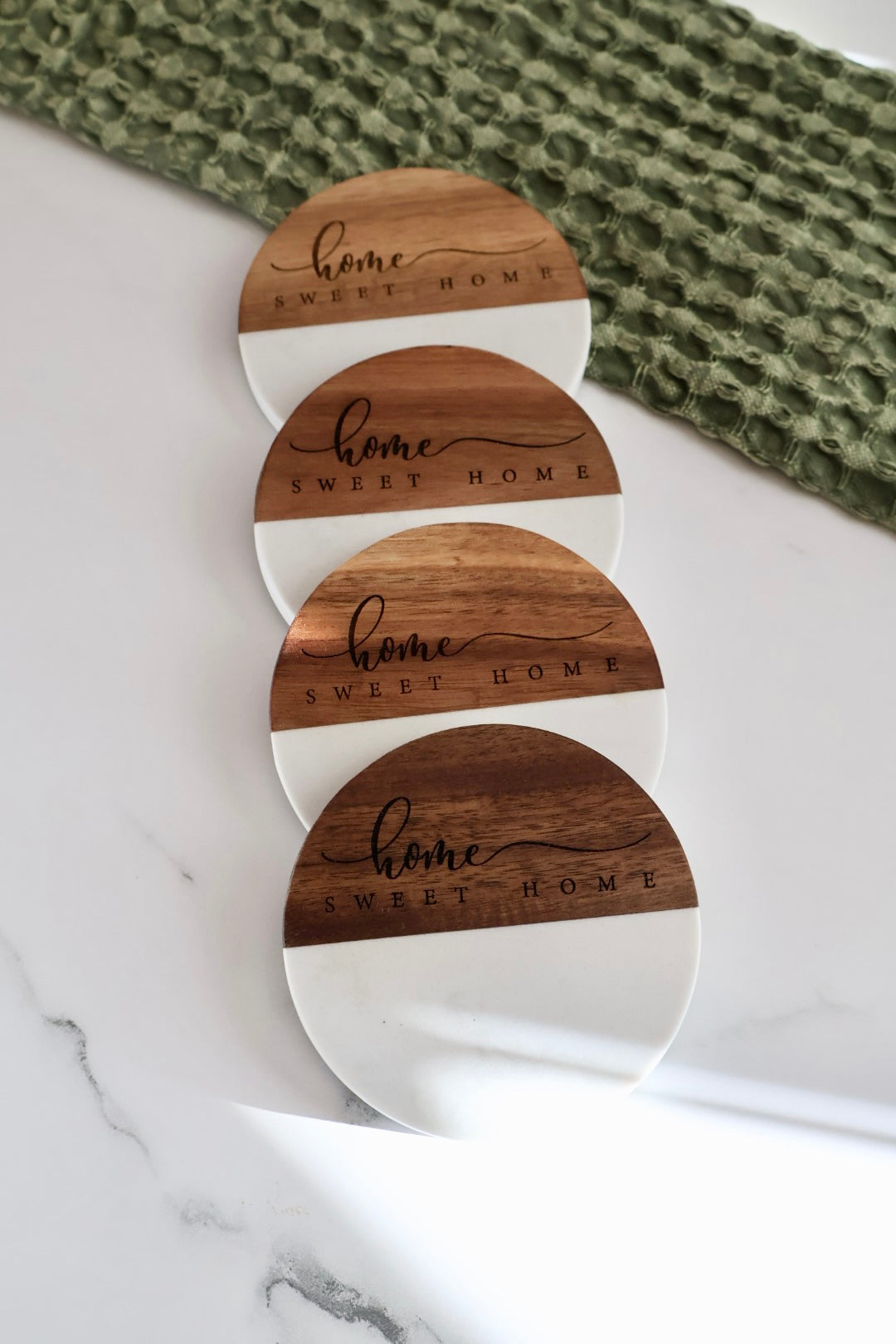 Personalized Set of 4 Coasters – Custom Home or Realtor Gift
