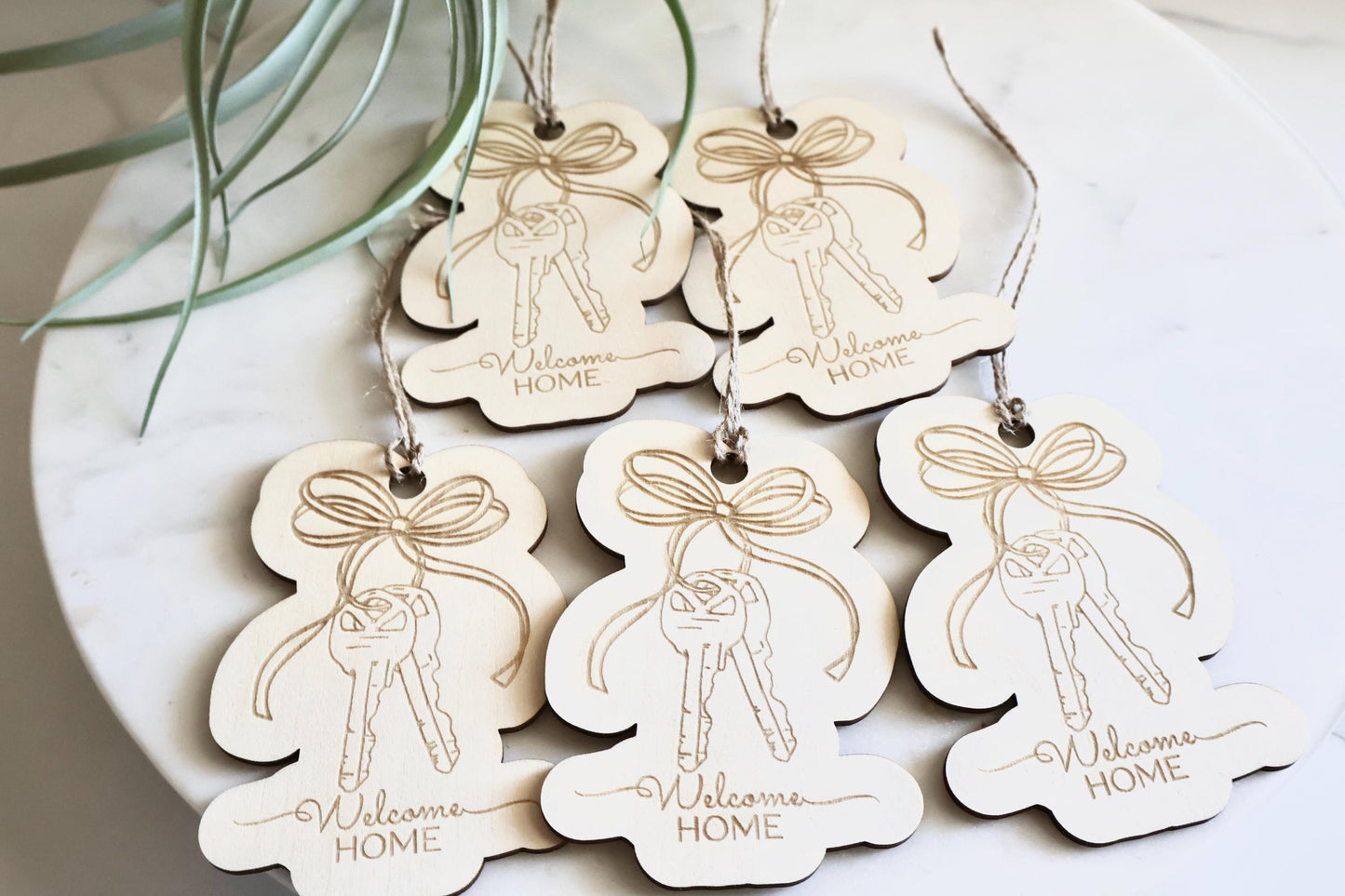 Welcome Home Wooden Gift Tag: Realtor Closing Gift