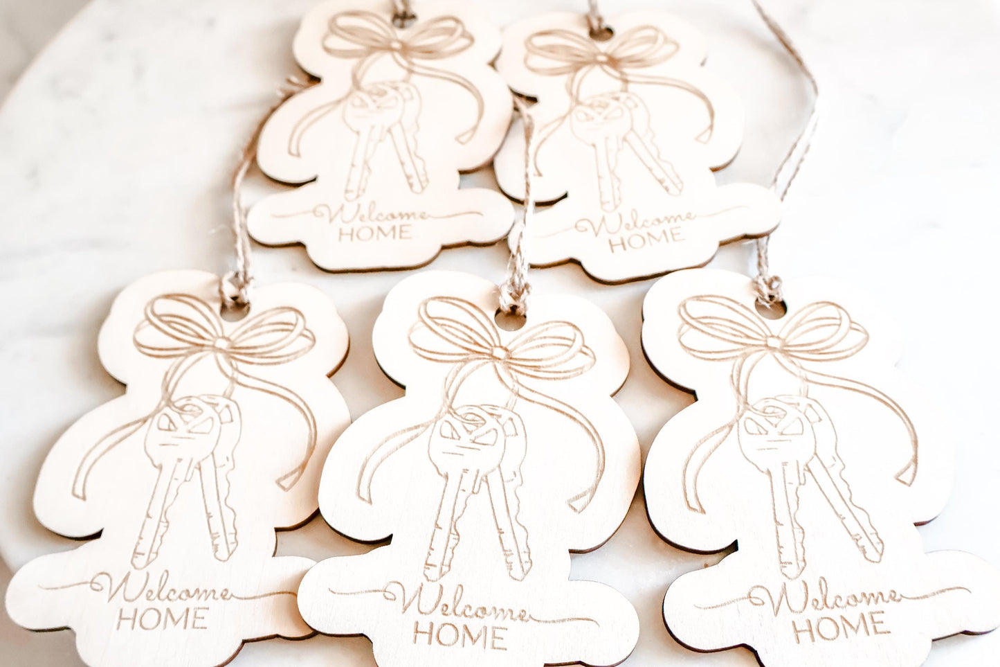 Welcome Home Wooden Gift Tag: Realtor Closing Gift