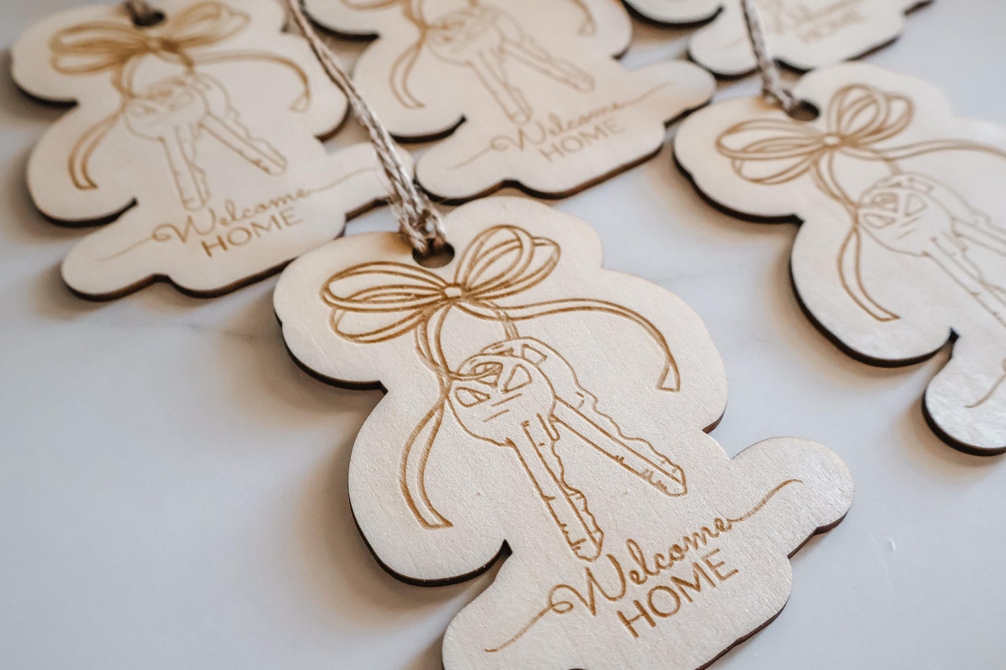 Custom Wooden Welcome Home Tag Realtor Closing Gift, New Home Basket Accent, Housewarming Favor