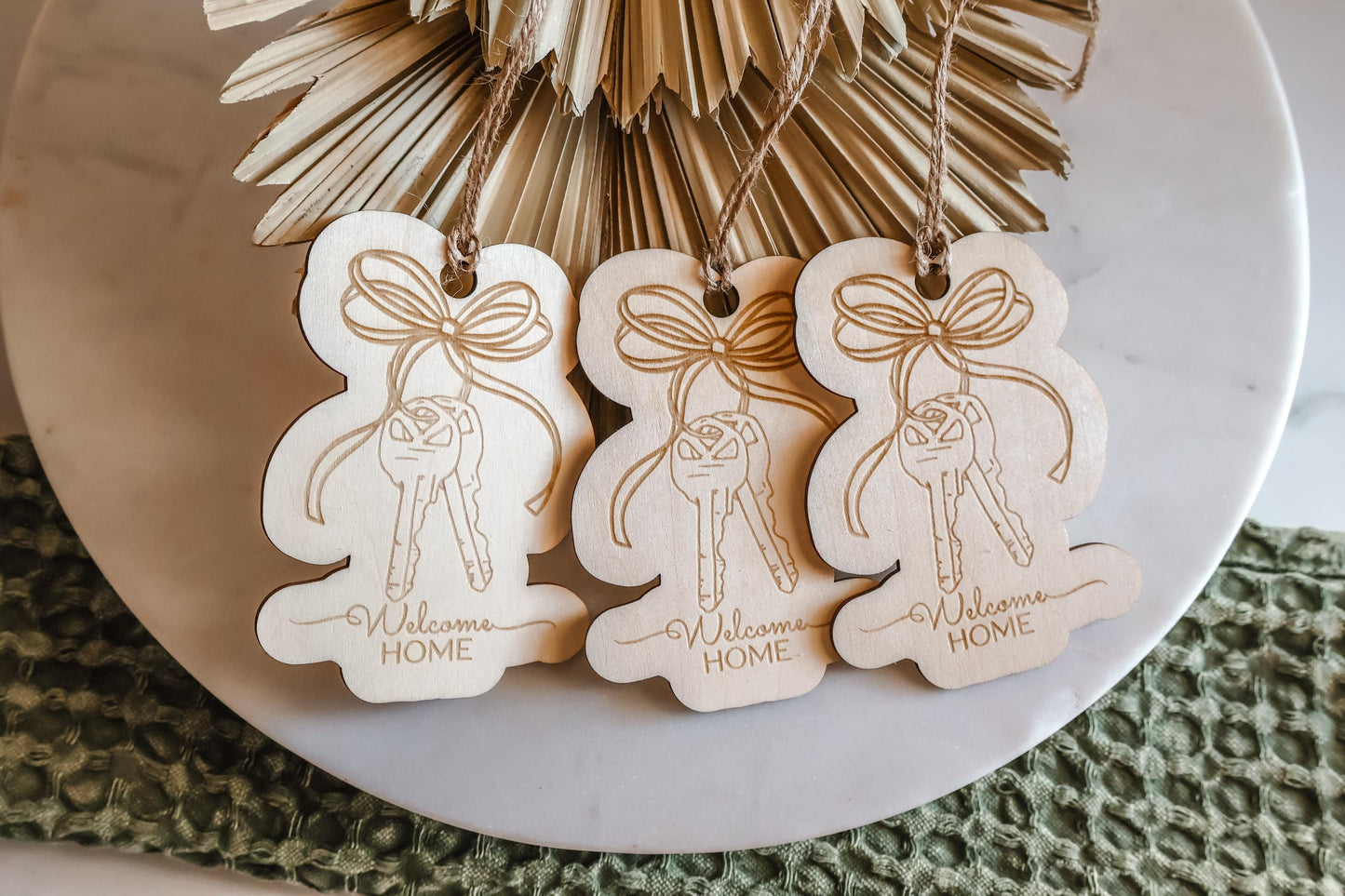 Custom Wooden Welcome Home Tag Realtor Closing Gift, New Home Basket Accent, Housewarming Favor